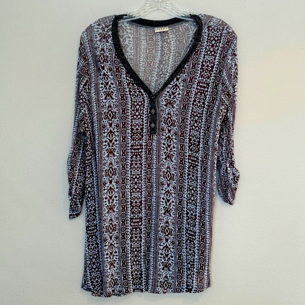 3/4 sleeve, western pattern light weight women’s shirt